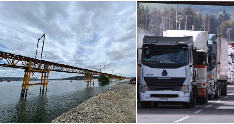 Restricción vehicular camiones por suspensión de puente Ferroviario