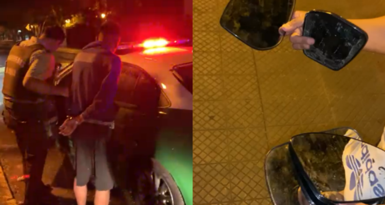 Sujeto termina atropellado tras ser sorprendido robando espejos de vehículos en Ñuñoa
