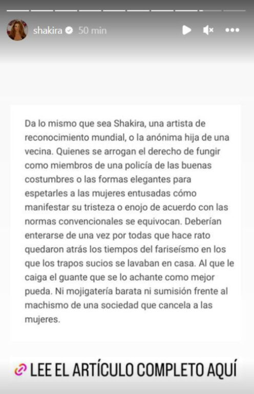 Parte de las historias de Shakira.