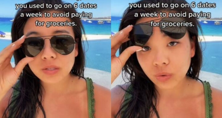 La tiktoker en el video que afirma que iba a sesis citas a la semana para ahorrar.