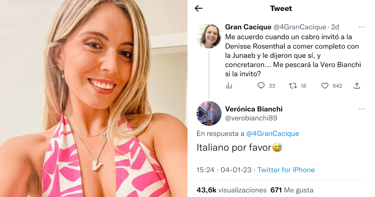 Verónica Bianchi acepta cita de tuitero para comer completos
