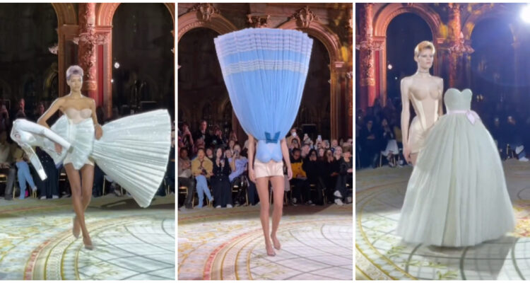 Desfile de vestidos en Paris destacada por curiosa pasarela