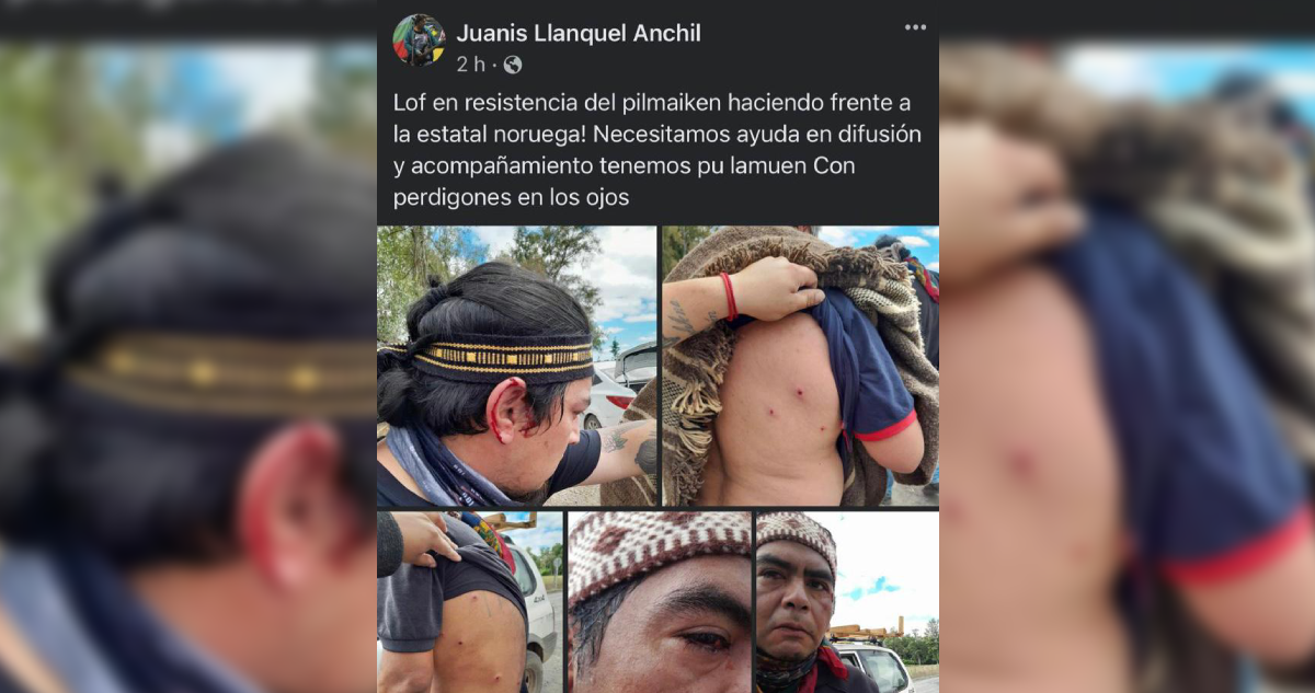 Publicación sobre agresión a manifestante mapuche en Río Bueno