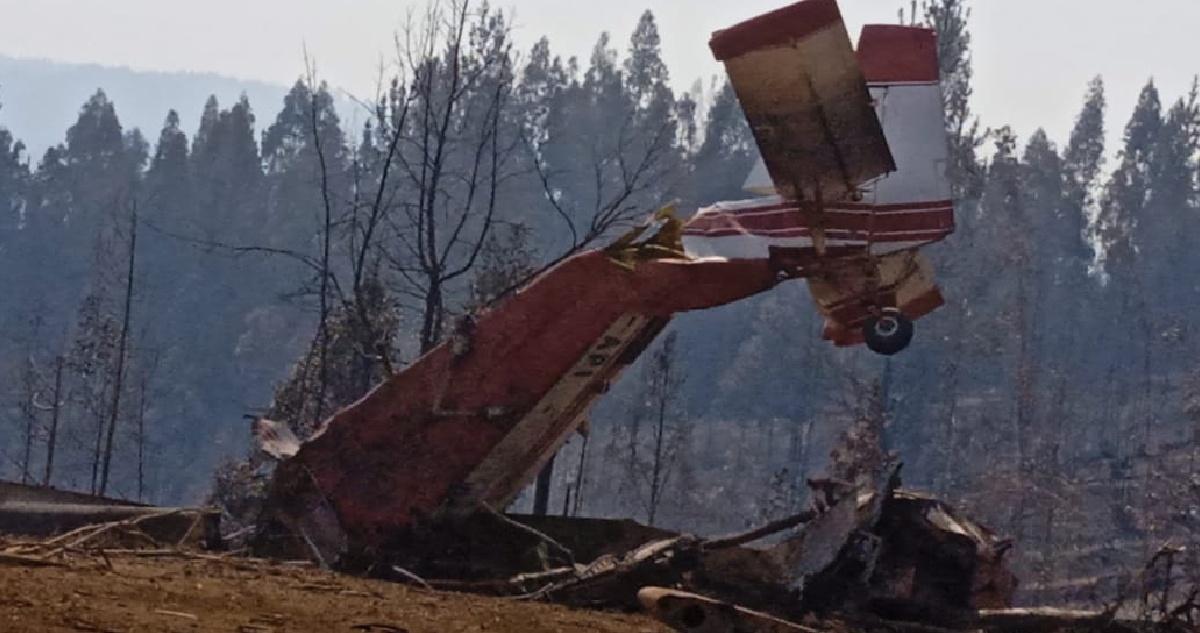Avión que combatía incendio forestal cayó en Hualqui piloto sobrevivió al impacto