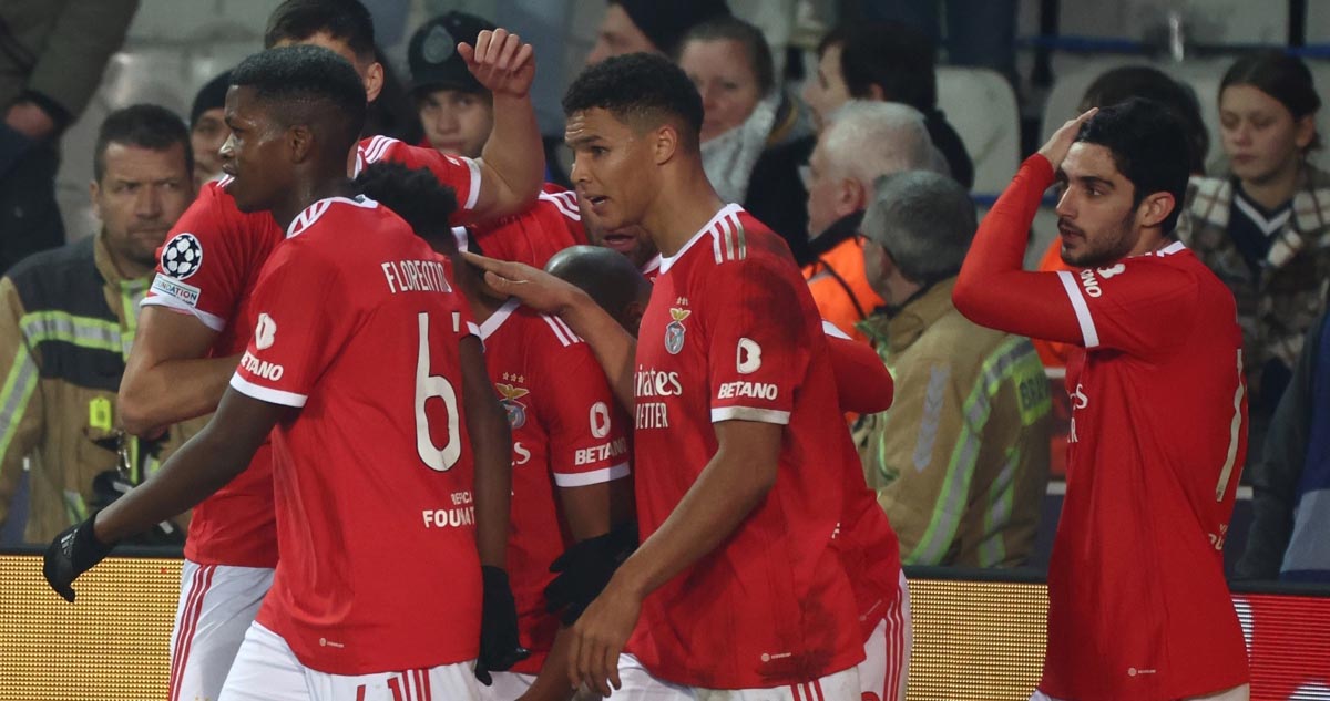 Benfica derrotó a Brujas y se ilusiona con avanzar en la Champions League.