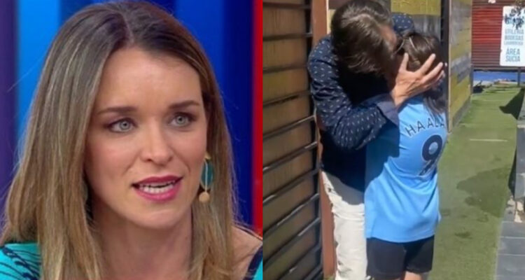 La periodista Claudia Zunino en el Matinal de Buenos Días a Todos hablando. A su lado, una captura del video de Claudio Fariña-