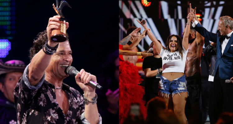 Carlos Vives en el Festival de Viña (izquierda) y Pamela Leiva en la Quinta Vergara (derecha)