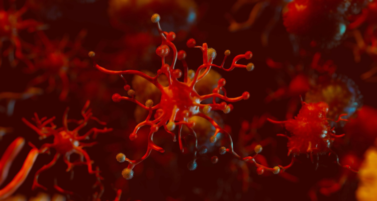 ilustración de “células zombies” a proposito de estudio que afirma que el Covid aumenta su producción