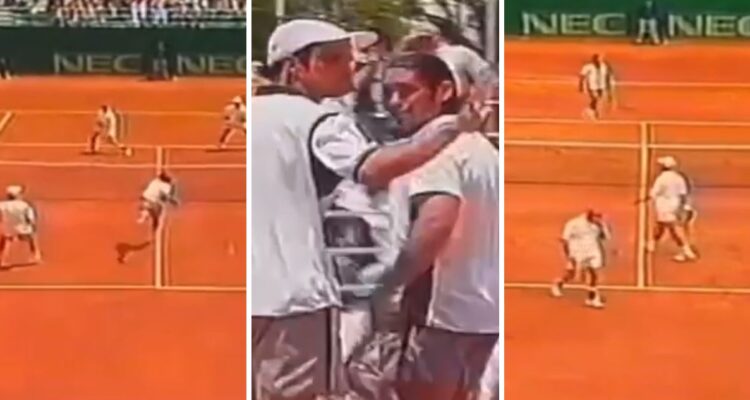 Chino Ríos durante la inolvidable llave de Copa Davis ante Colombia en 1999.