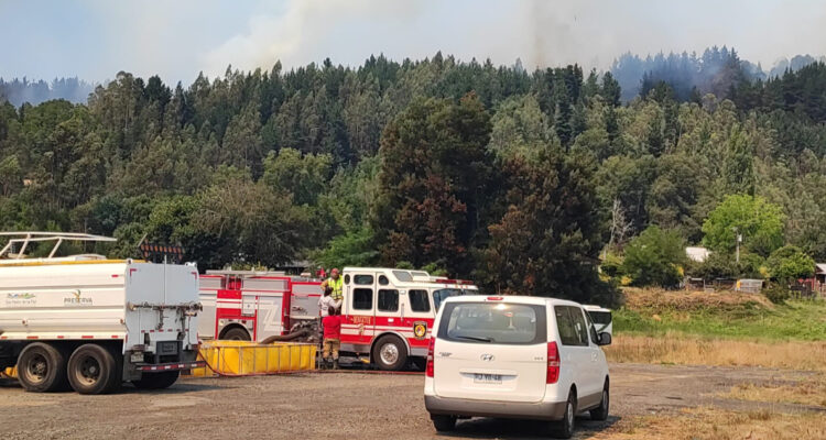 Refuerzan combate aéreo con apoyo de brigadistas extranjeros en Ruta de la Madera: incendio sin contr