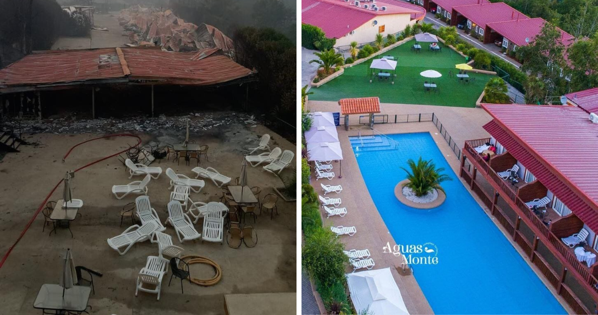 Complejo turístico queda destruido en Tomé por paso del incendio forestal