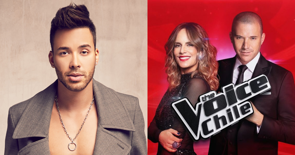 Prince Royce posa para la cámara. A su lado, los animadores Julián Elfenbein y Diana Bolocco.