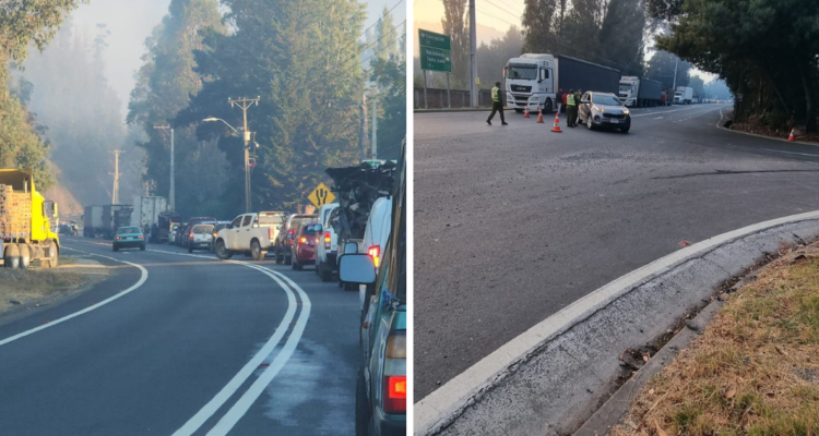Interrumpen tránsito desde kilómetro 5 hasta cruce Patagual