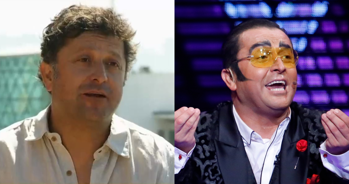El actor Daniel Alcaíno hablando en entrevista con CHV. A su lado, el personaje de Yerko Puchento.