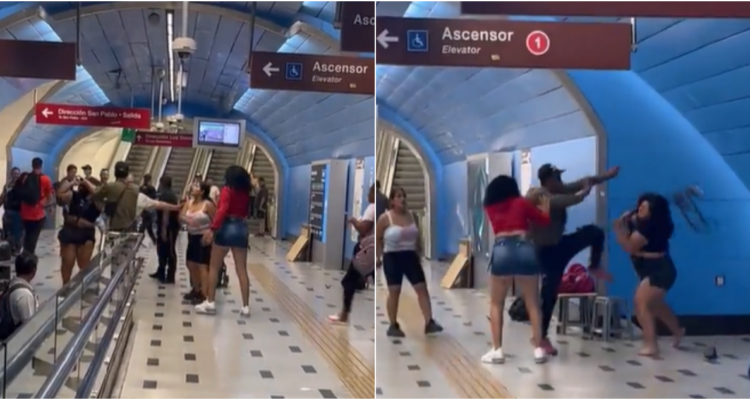 Denuncian pelea de ambulantes en Metro de Santiago