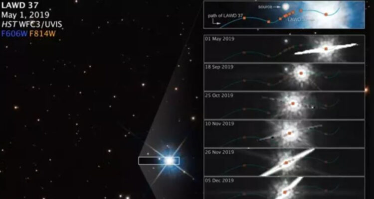 Imagenes de la estrella enana a la cual pudieron medir su masa.