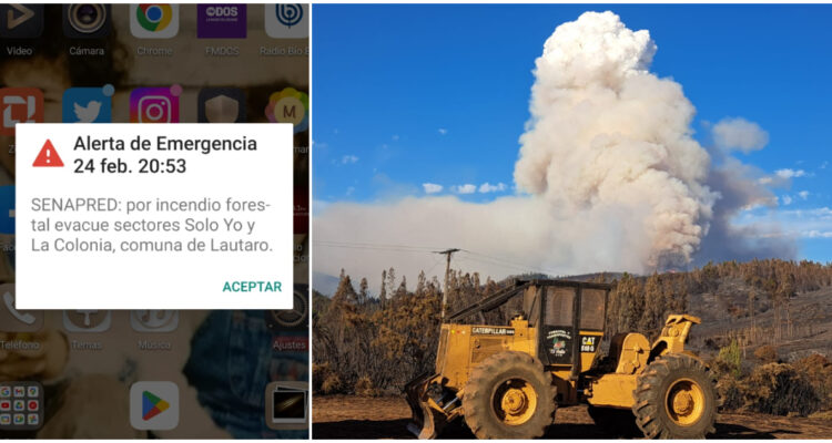 Piden evacuar zonas rurales de Lautaro ante avance de violento incendio