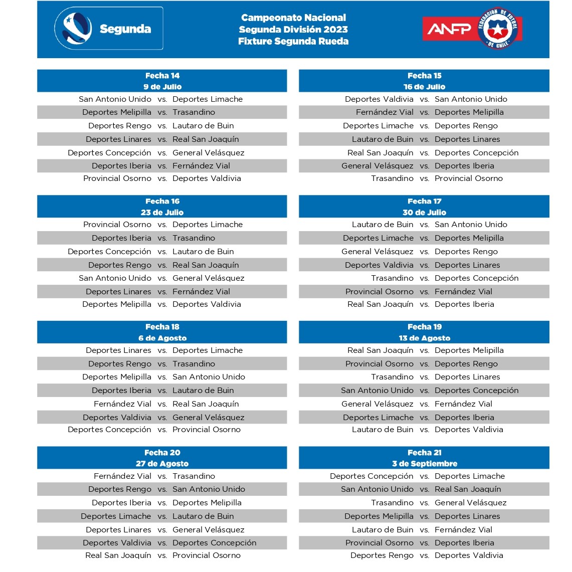 Oficial: esta es la programación completa de la Segunda División 2023