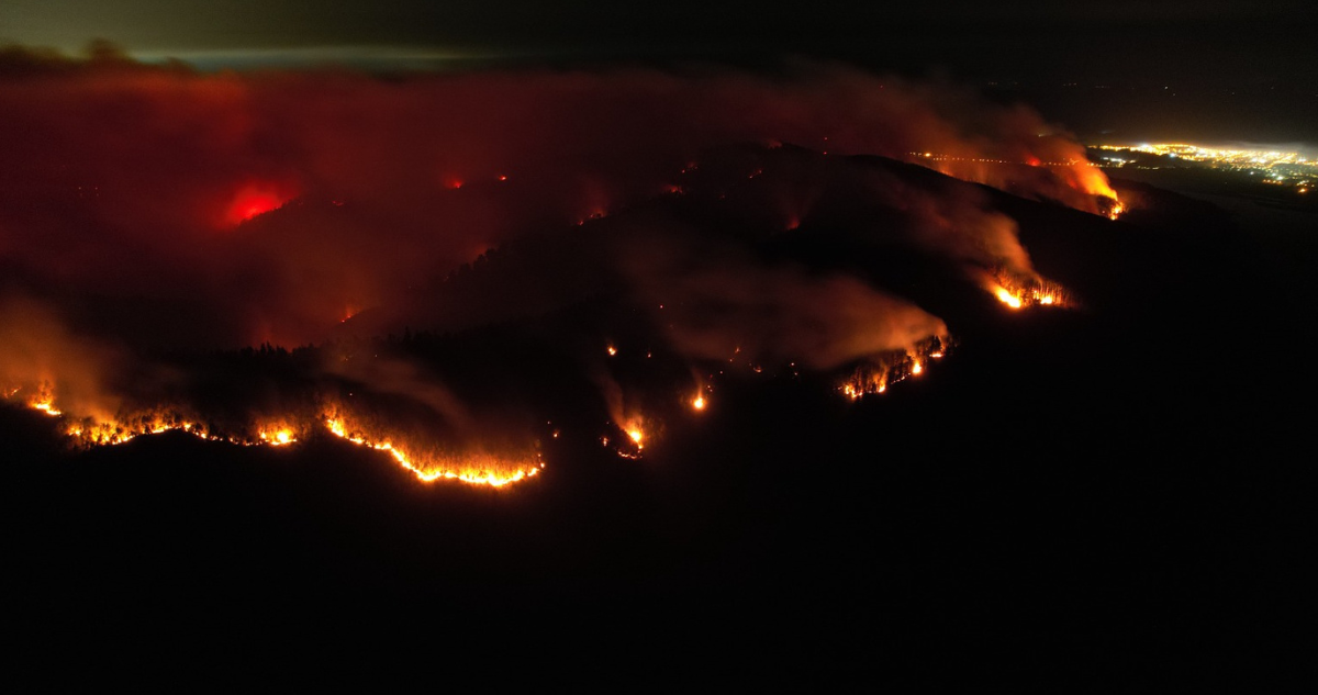 Incendio en Santa Juana captado con dron