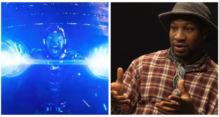 Un pantallazo de Kang en los trailers de Quantumania, y otra de Jonathan Majors en entrevista con BioBioChile.