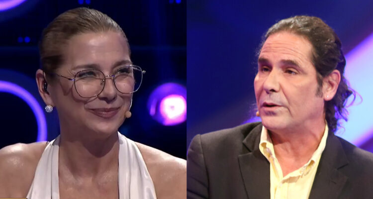 La actriz Katty Kowaleczko y Juan Falcón conversando en Juego Textual.