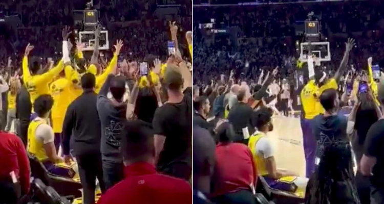 La fría reacción de Anthony Davis, mientras LeBron James se instalaba en la historia de la NBA.