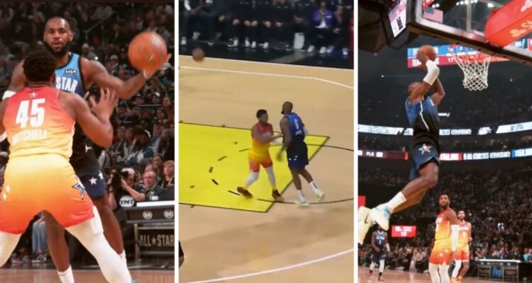 LeBron James impactó con la mejor volcada de la noche en el All Star de la NBA.