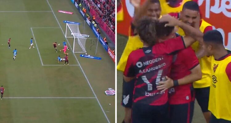 Luciano Arriagada anotó golazo en goleada del Athletico Paranaense.