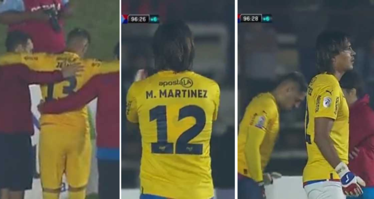 Marcelo Moreno Martins se calza los guantes en el partido de Cerro Porteño.
