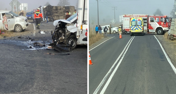 Un muerto y cinco lesionados deja colisión múltiple en la ruta que une Pitrufquén con Toltén
