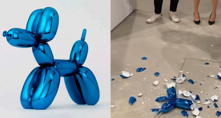 Mujer rompe accidentalmente icónica obra de Jeff Koons en Miami