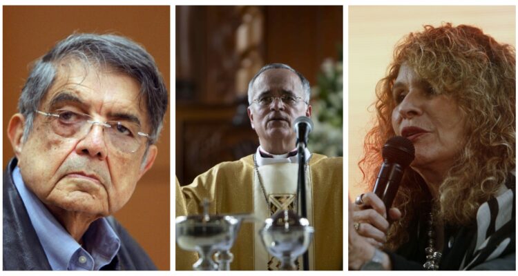 Los opositores Sergio Ramírez, Gioconda Bell y Silvio Báez, quienes acaban de perder la nacionalidad de Nicaragua.