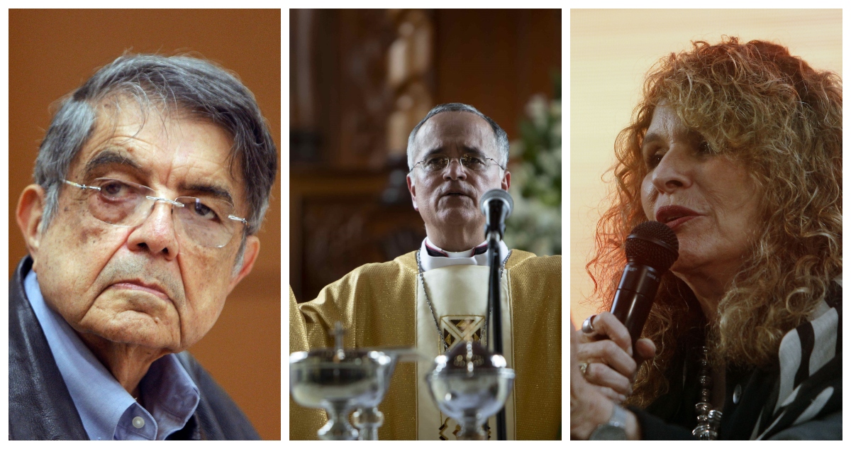 Los opositores Sergio Ramírez, Gioconda Bell y Silvio Báez, quienes acaban de perder la nacionalidad de Nicaragua.
