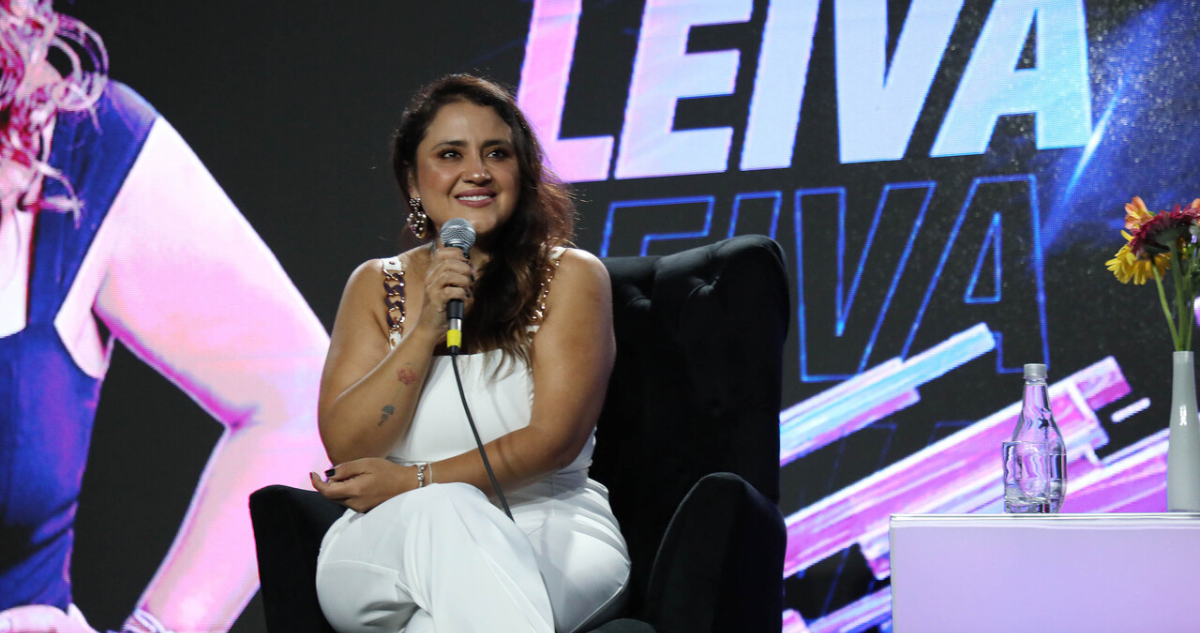 Pamela Leiva en la conferencia de prensa previa al Festival de Viña