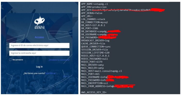 Capturas del sitio del PDG vulnerado.