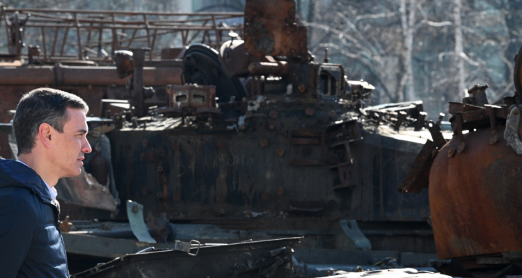 El presidente español Pedro Sánchez en Ucrania.