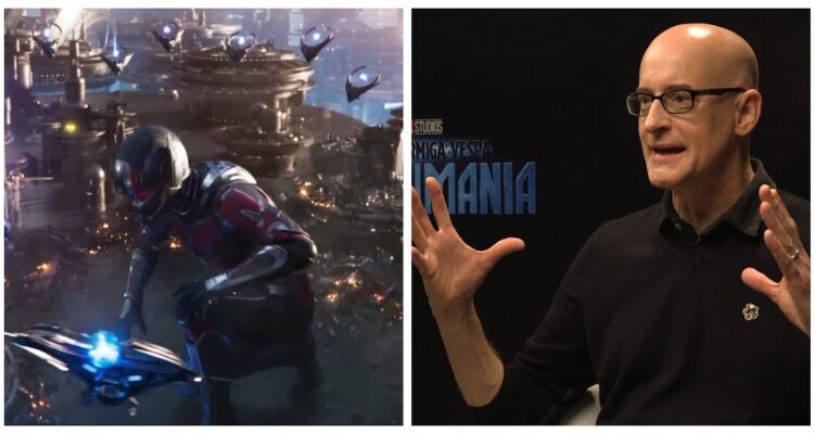 Una captura del tráiler de Ant-Man & The Wasp: Quantumania, y otra de Peyton Reed en entrevista con BioBiochile.
