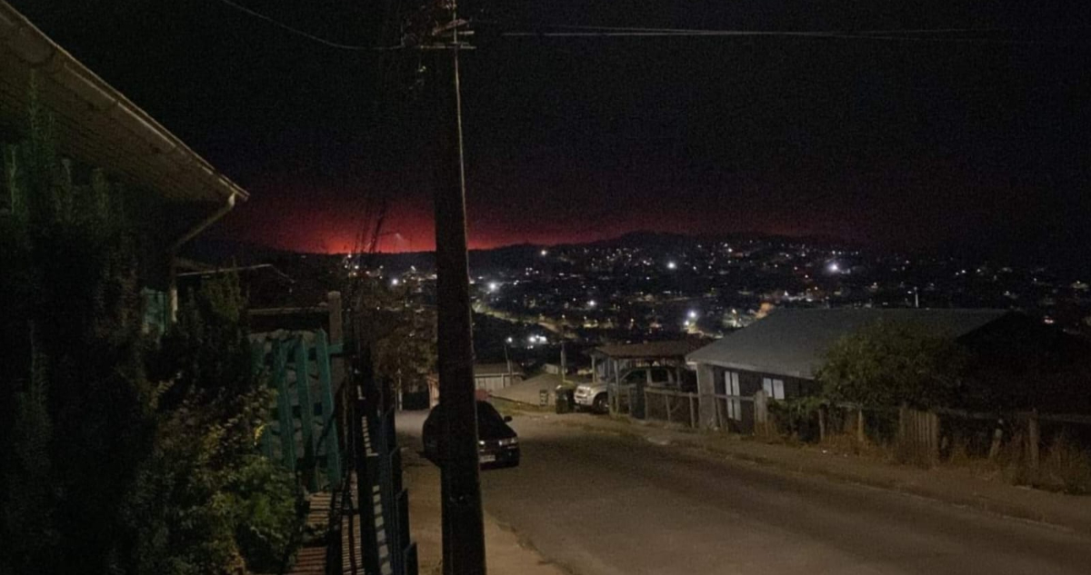 Incendio en sectores de Tomé