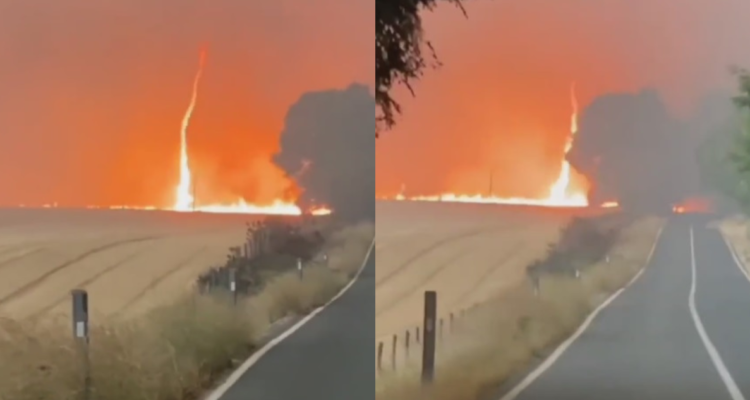 Remolino de fuego en El Carmen