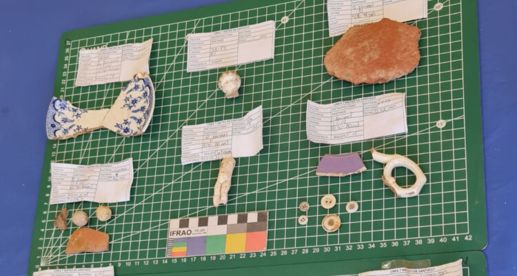 Encuentran restos arqueológicos en la línea 7