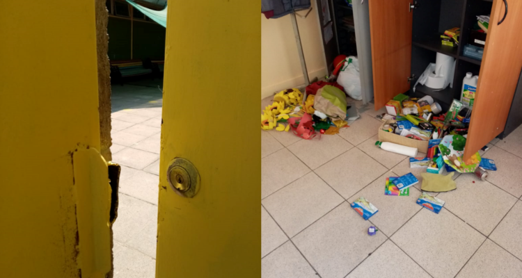 Delincuentes entran a colegio y se llevan útiles escolares