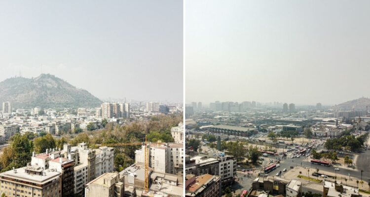 Humo de incendios en centro-sur llega a la región Metropolitana: las imágenes que muestran su avance