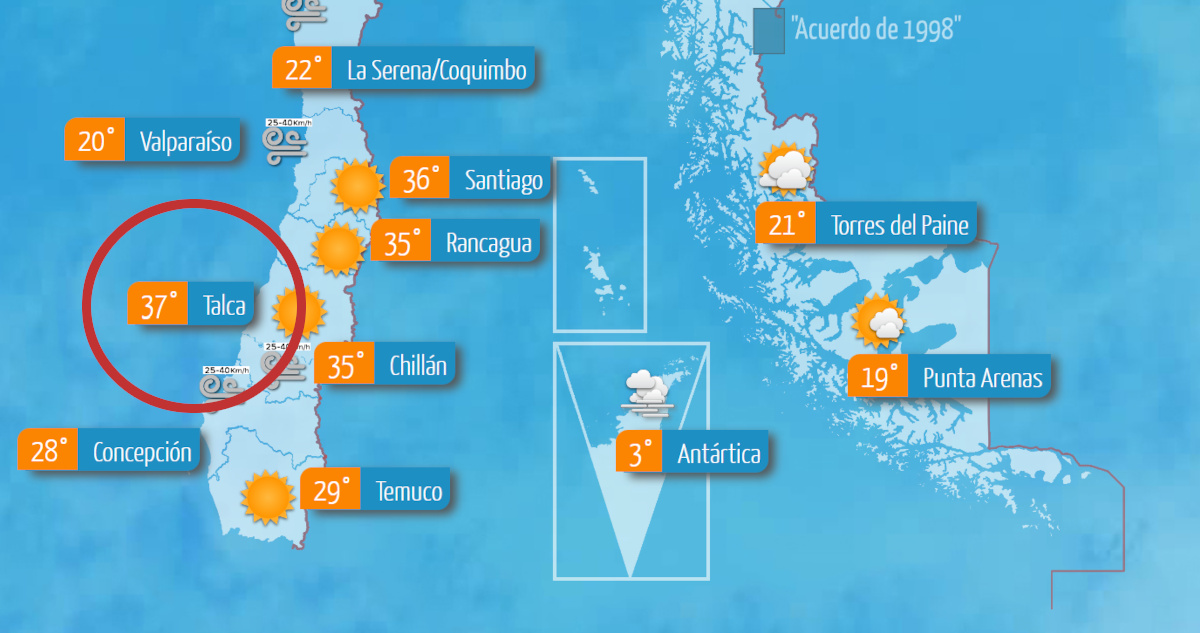 Talca es la ciudad más calurosa del mundo