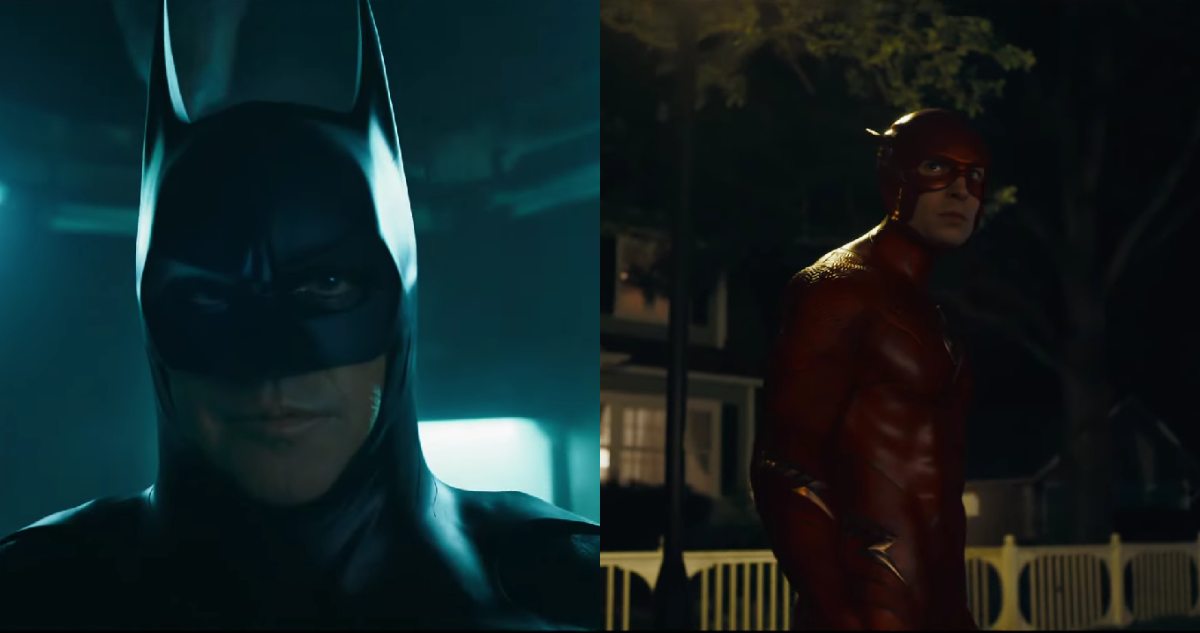 Michael Keaton y Ezra Miller en el tráiler de The Flash
