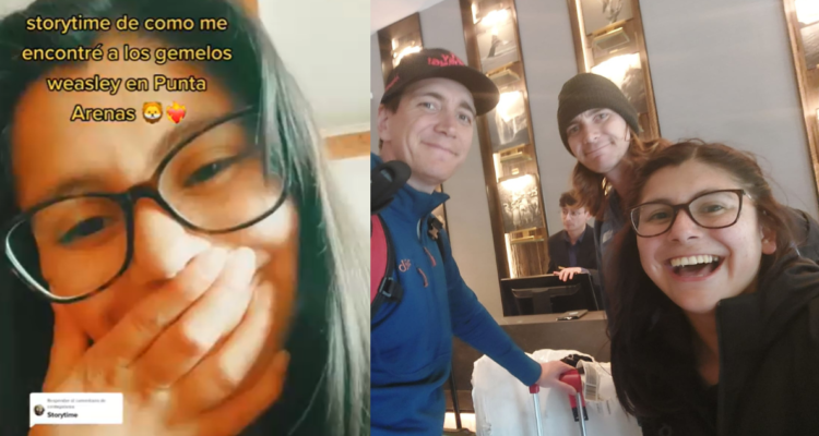 Travesía de chilena por encontrar a “Neville” en Punta Arenas temina en foto con “los gemelos Weasley”