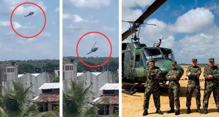 Un video captó el trágico accidente en Colombia donde 4 miembros de ejército murieron tras caer un helicóptero