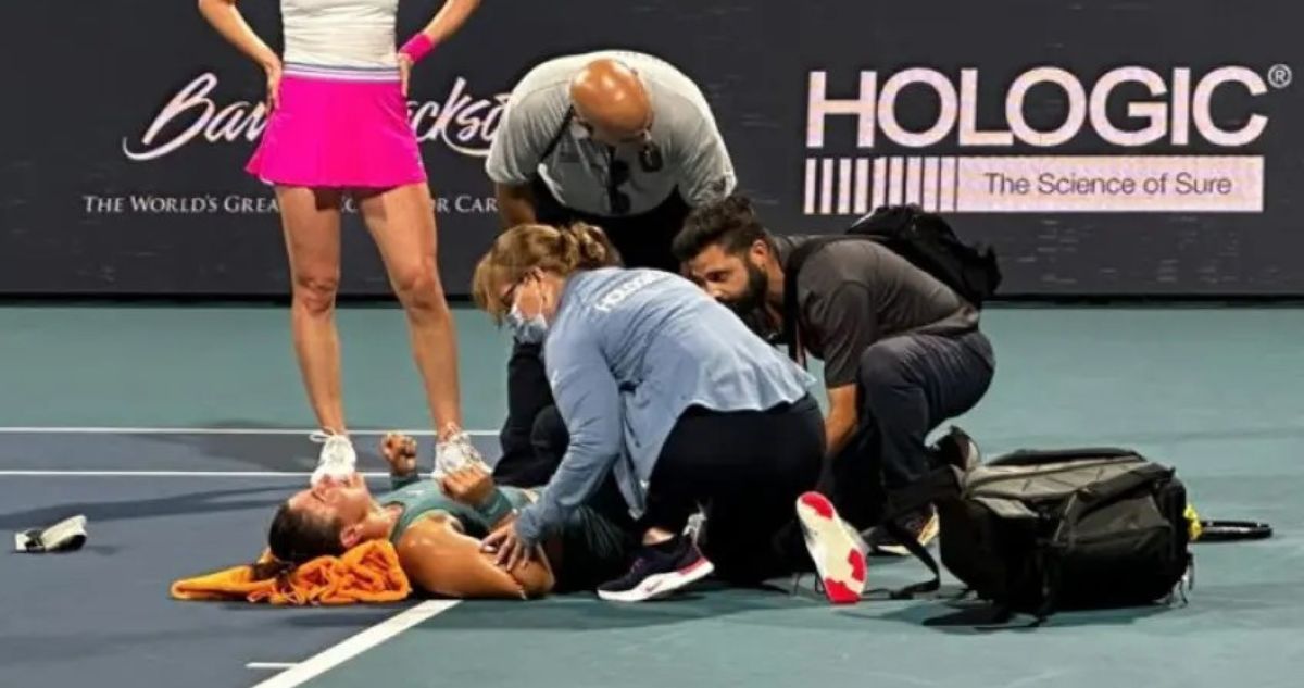 Fuerte caída y gritos desgarradores: la dura lesión de Andreescu que asustó a todos en el Miami Open