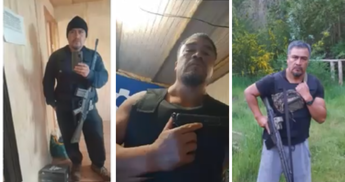 Posando con armas y chaleco antibalas: revelan imágenes del celular de líder de la CAM, Héctor Llaitul