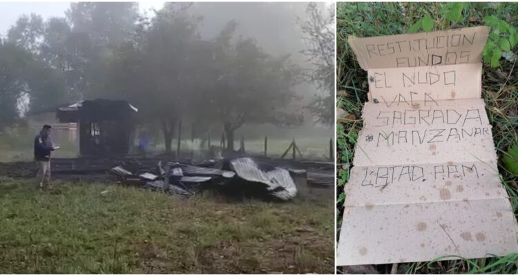 Ataque incendiario en Freire