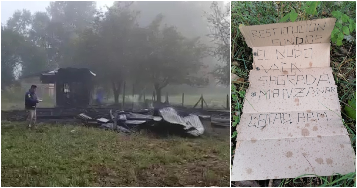 Ataque incendiario en Freire